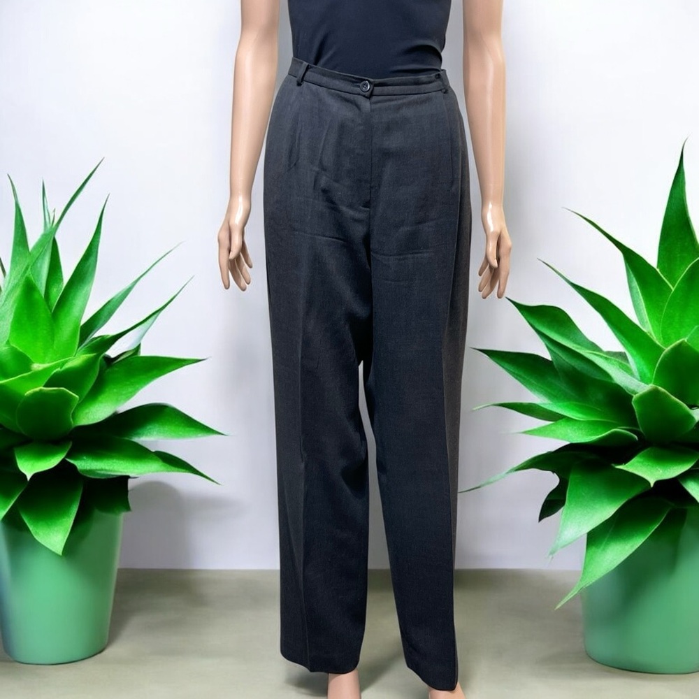 Liz Claiborne Collection Wool Gray High-Waisted Trousers - Picture 16 of 16